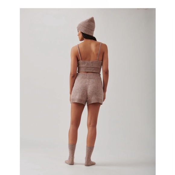 The Bright Side Wool Pearl Topanga Leisure Shorts and Wool Leisure Bra - Picture 3 of 12